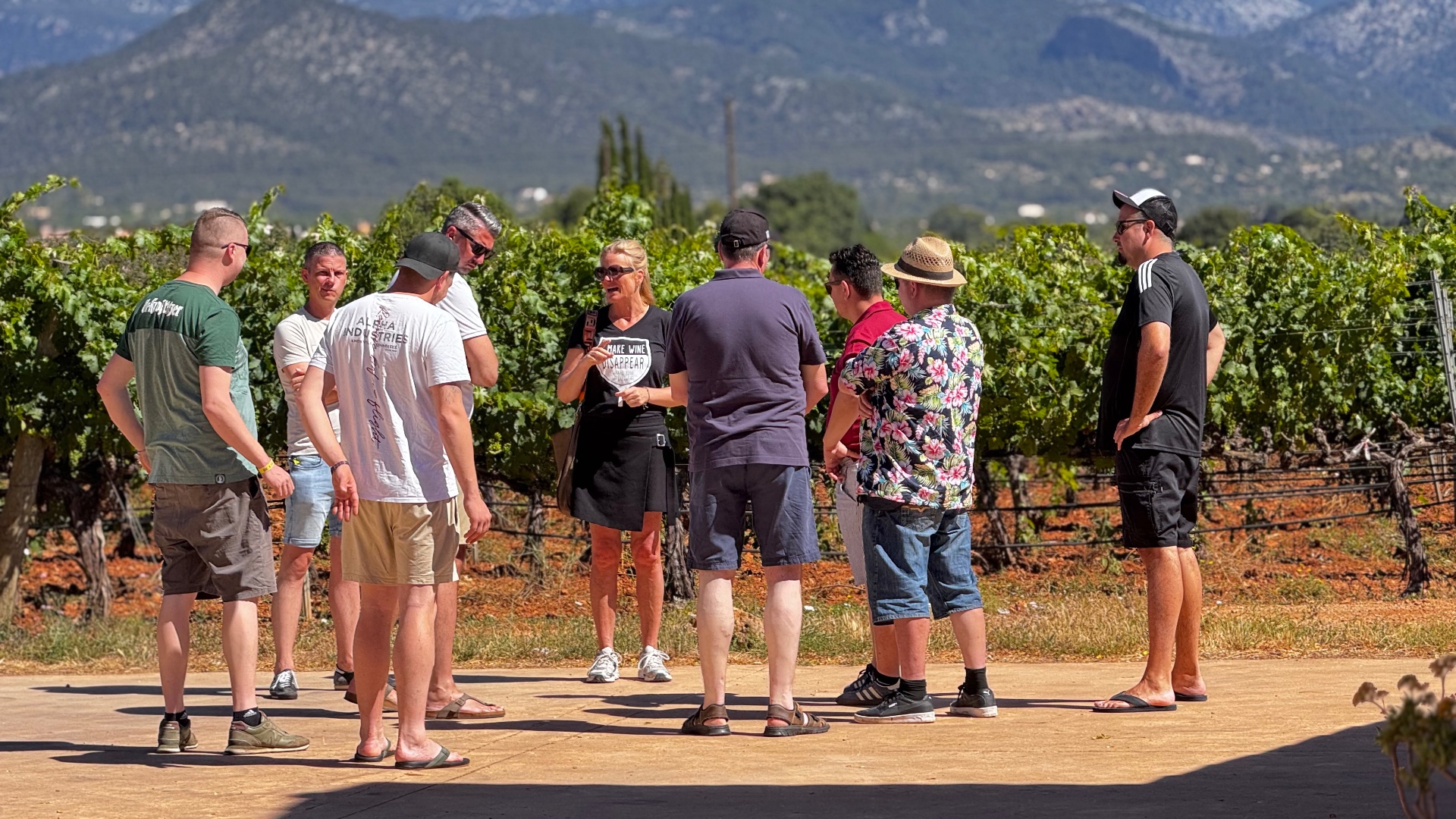 Weinbergführung mit Blick auf die Tramuntana